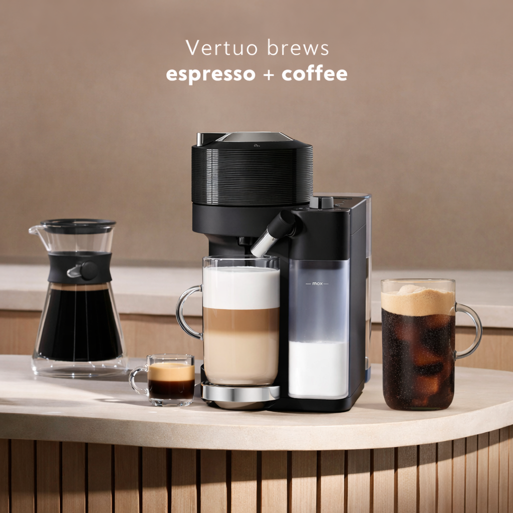 Coffee and Espresso Maker with Milk System, Matte Black & Glossy Finish