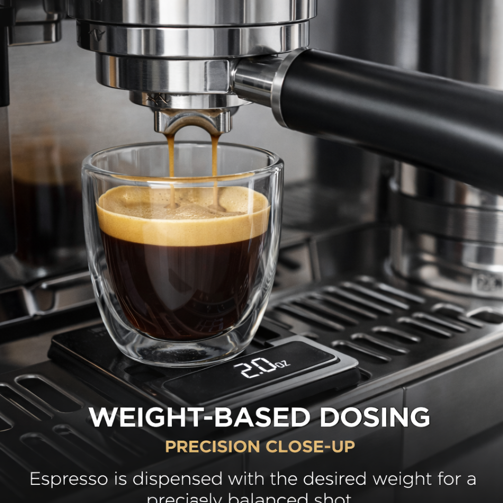 4-in-1 Espresso & Coffee Machine with Grinder, Tamper & Hands-Free Frother